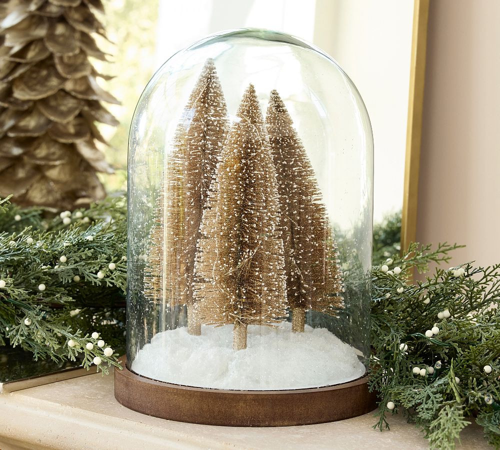 Lit Glitter Tree Cloche | Pottery Barn (US)