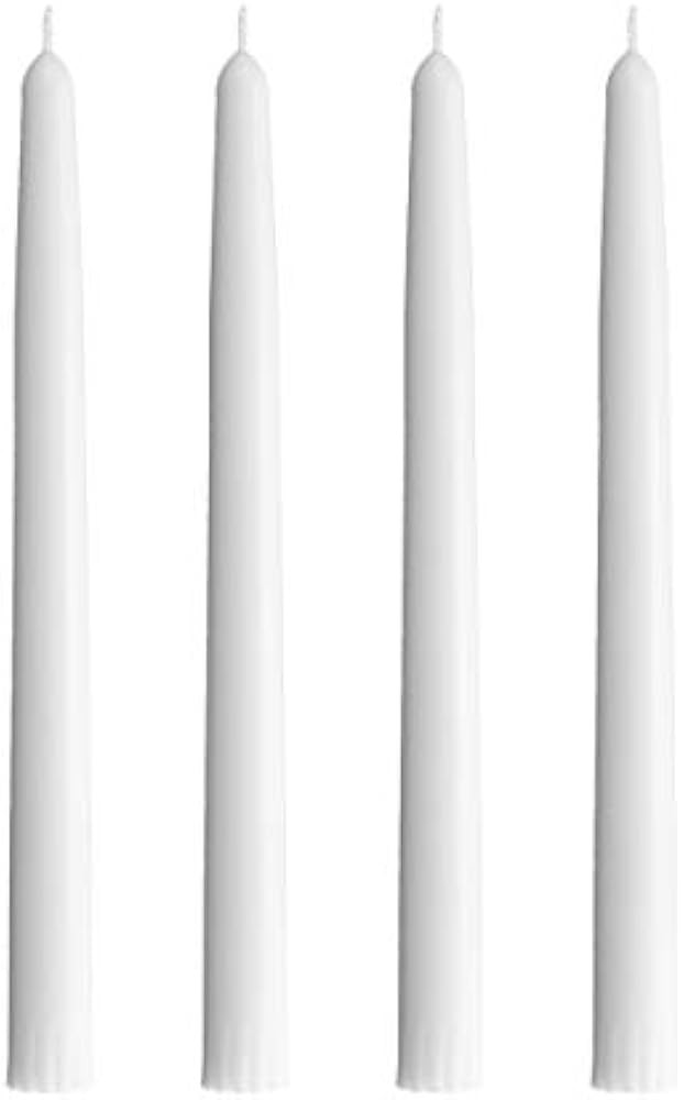 CandleNScent Taper Candles | Tapered Candlesticks - dripless 10 Inch unscented | White | 4 Pack | Amazon (US)
