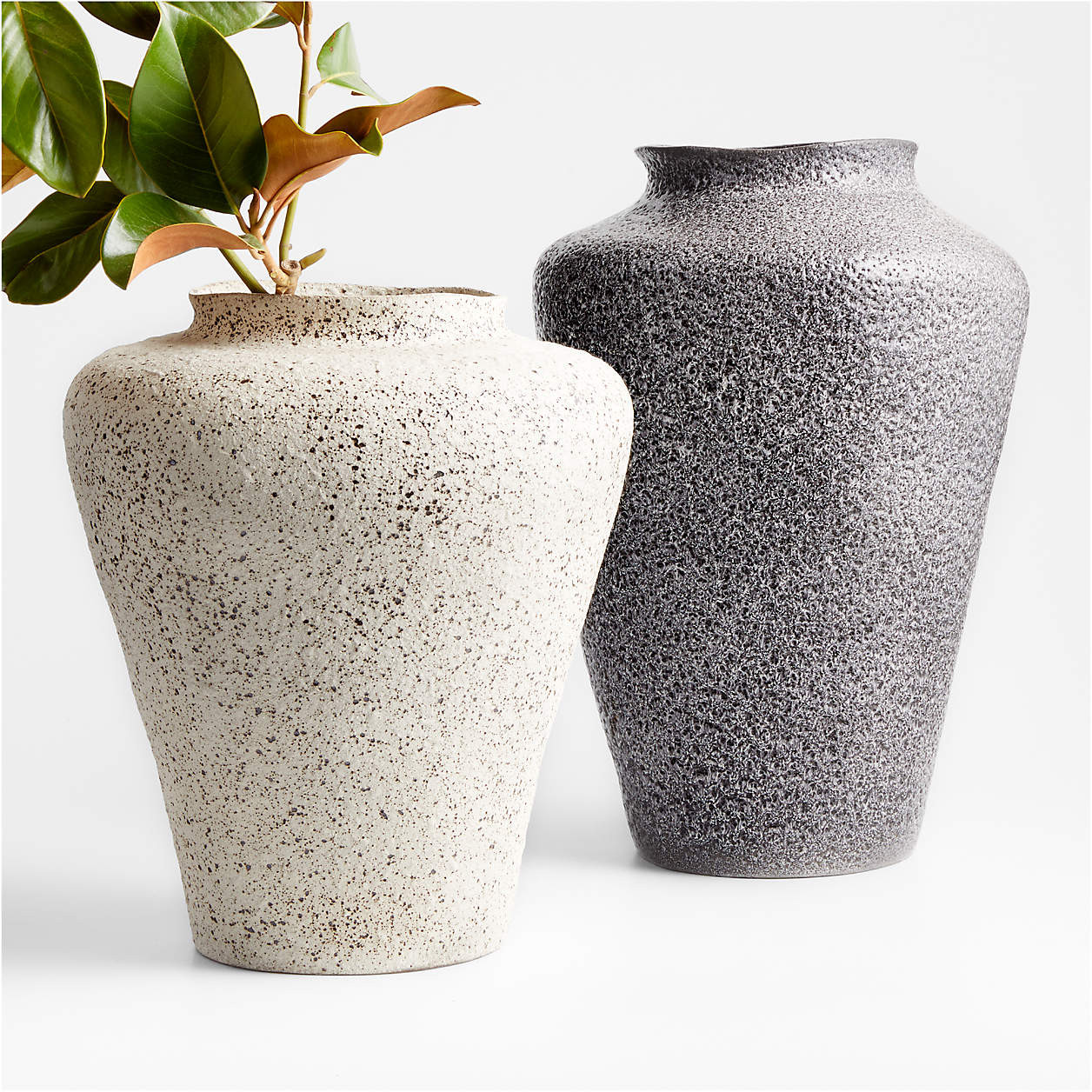 Poe White Volcanic Glaze Vase 16" + Reviews | Crate & Barrel | Crate & Barrel