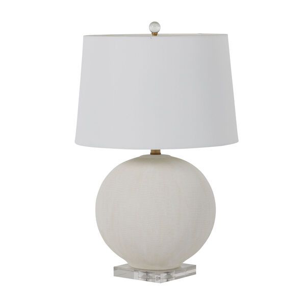 Wheeler White and Antique Brass One-Light Table Lamp | Bellacor