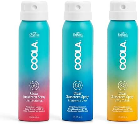 Coola Organic Sunscreen SPF 50 & 30 Sunblock Spray Kit | Amazon (US)