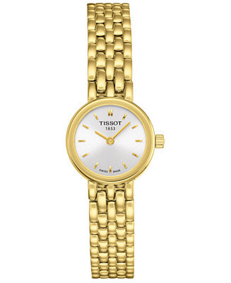 Women's Swiss T-Lady Lovely Gold-Tone PVD Stainless Steel Bracelet Watch 19.5mm | Macy's