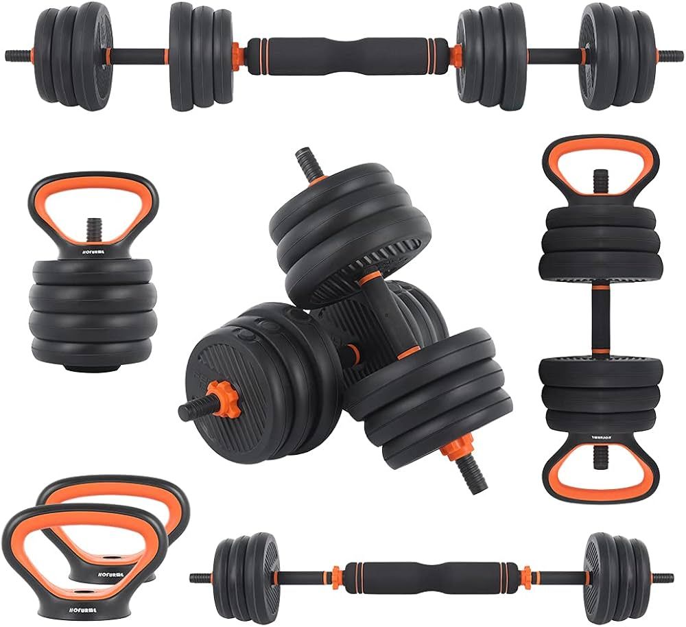 HOFURME Adjustable Dumbbell Set, 55/77 LBS Free Weights Dumbbells, 4 in 1 Weight Set, Dumbbell, B... | Amazon (US)