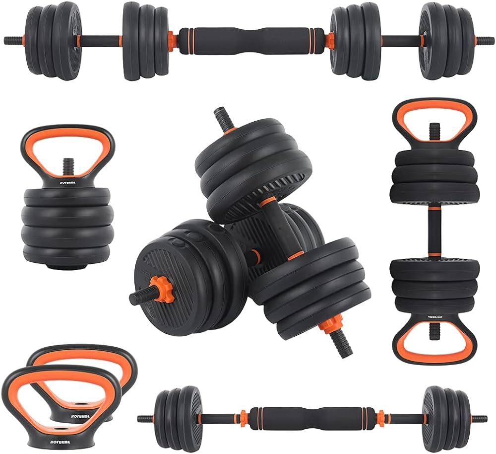 HOFURME Adjustable Dumbbell Set, 55/77 LBS Free Weights Dumbbells, 4 in 1 Weight Set, Dumbbell, B... | Amazon (US)