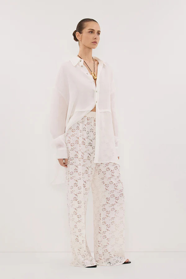 LOULA WHITE LACE PANT | DISSH
