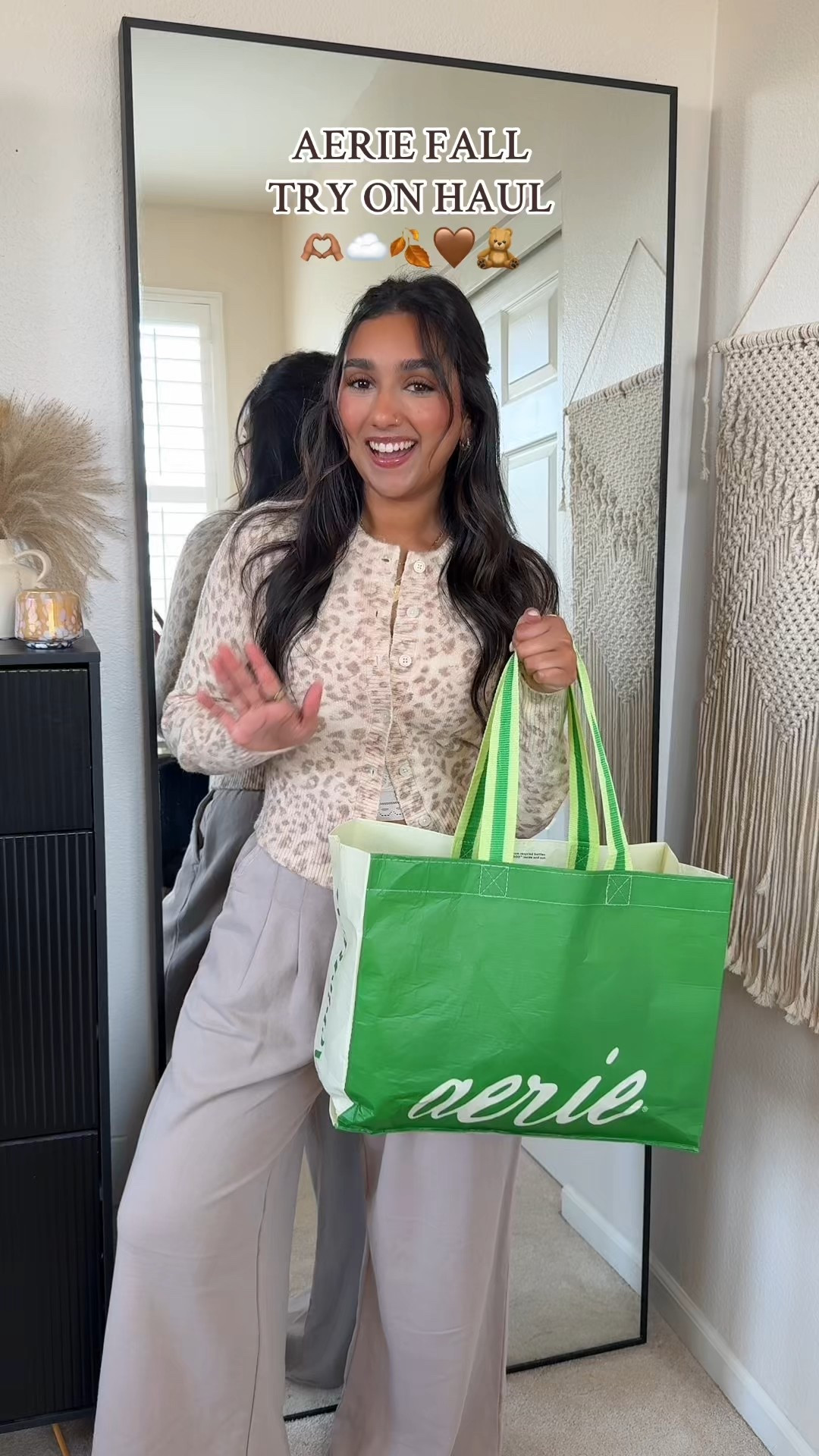 Huge @Aerie fall try on haul!🍂🤎Shop these looks in my LTK! #AerieREAL #AeriePartner #goingOFFLINE 
| Fall Try on Haul | Hauls | Fall Aesthetic | Fall Fits | #ad

 

Outfit details:

 

Outfit one: Aerie Softest Classic Cardigan, Aerie Street Trouser

 

Outfit two / three : Aerie Oh Snap! Sweatshirt, Aerie Street Trouser

 

Outfit four: SMOOTHEZ Short Sleeve Crew T- Shirt, Aerie Street trouser

 

Outfit Five: OFFLINE By Aerie You’re so smooth tank top, OFFLINE By Aerie You’re so smooth track trouser

 

Outfit six: Aerie Softest Classic Cardigan, Aerie Street Trouser, OFFLINE By Aerie You’re so smooth tank top

