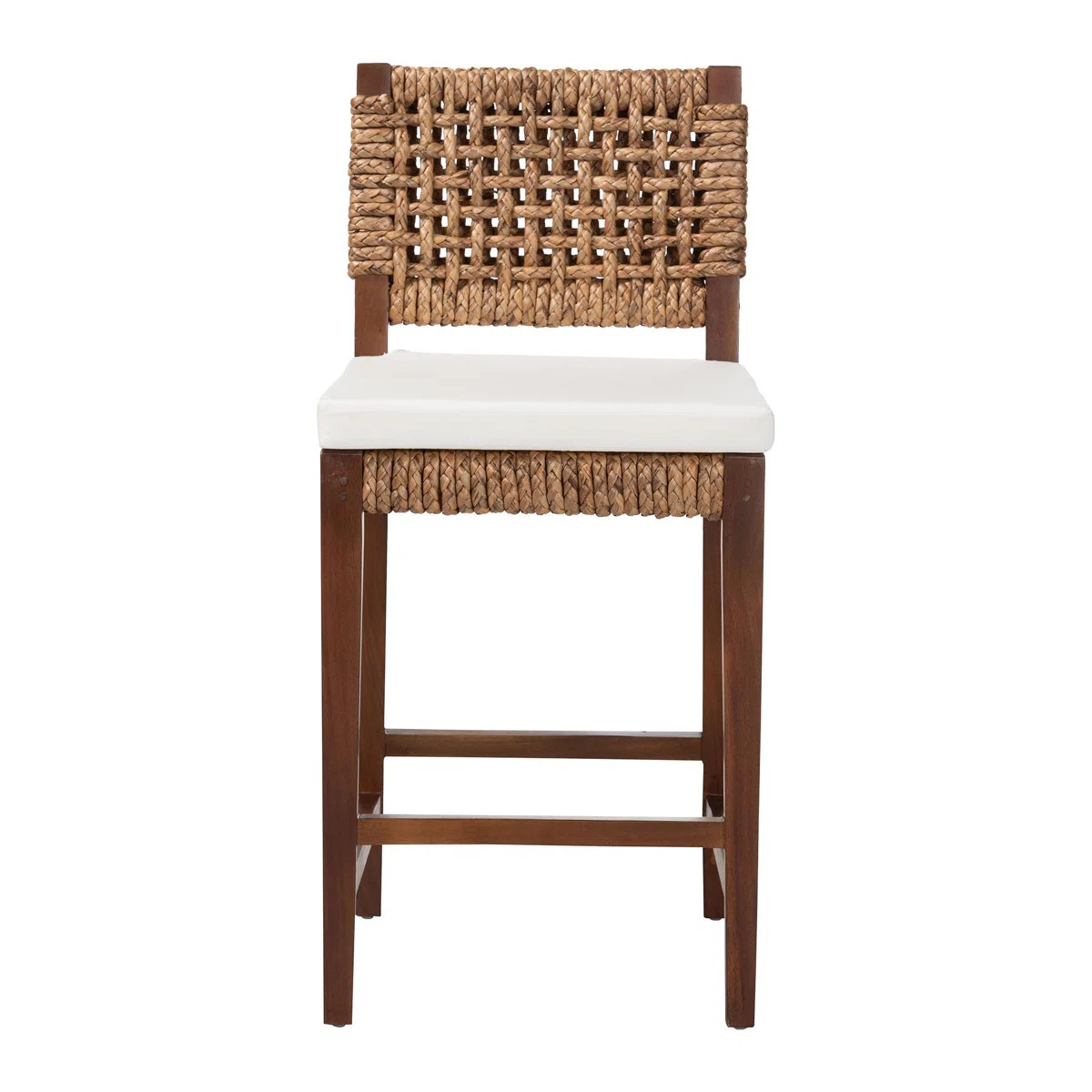 Bali & Pari Alise Handwoven Seagrass Counter Stool With Mahogany Wood Frame - Counter-Height Chai... | Wayfair North America