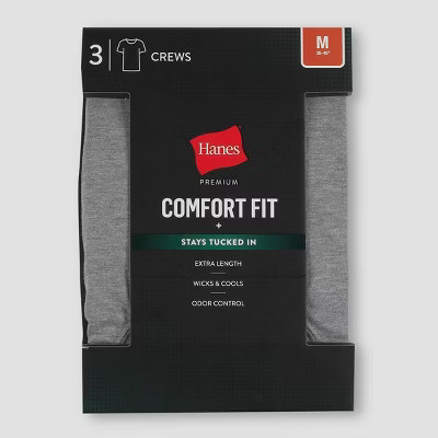Hanes Premium 3pk Label Men's Crew Neck Undershirt | Target