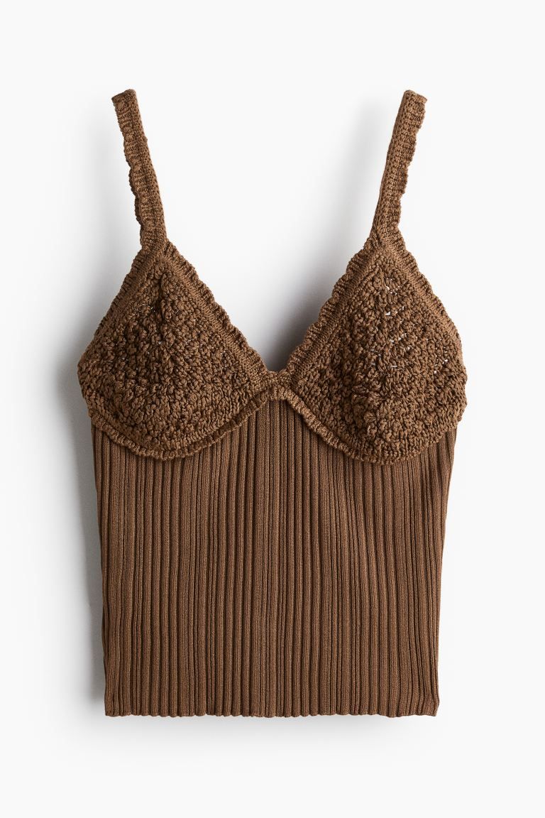 Crochet-look Knit Camisole Top | H&M (US + CA)