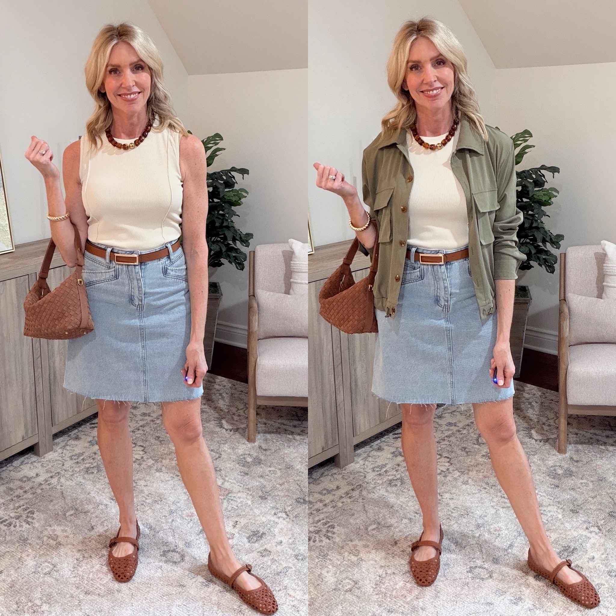 This longer length Amazon denim skirt is not only stylish, you can also bend over in it! I'm 5'6" and it hits around knee length. 

It comes in several shades of denim and fits true to size. Easy to dress up or down!

#LTKootd #LTKOver40 #LTKgrwm