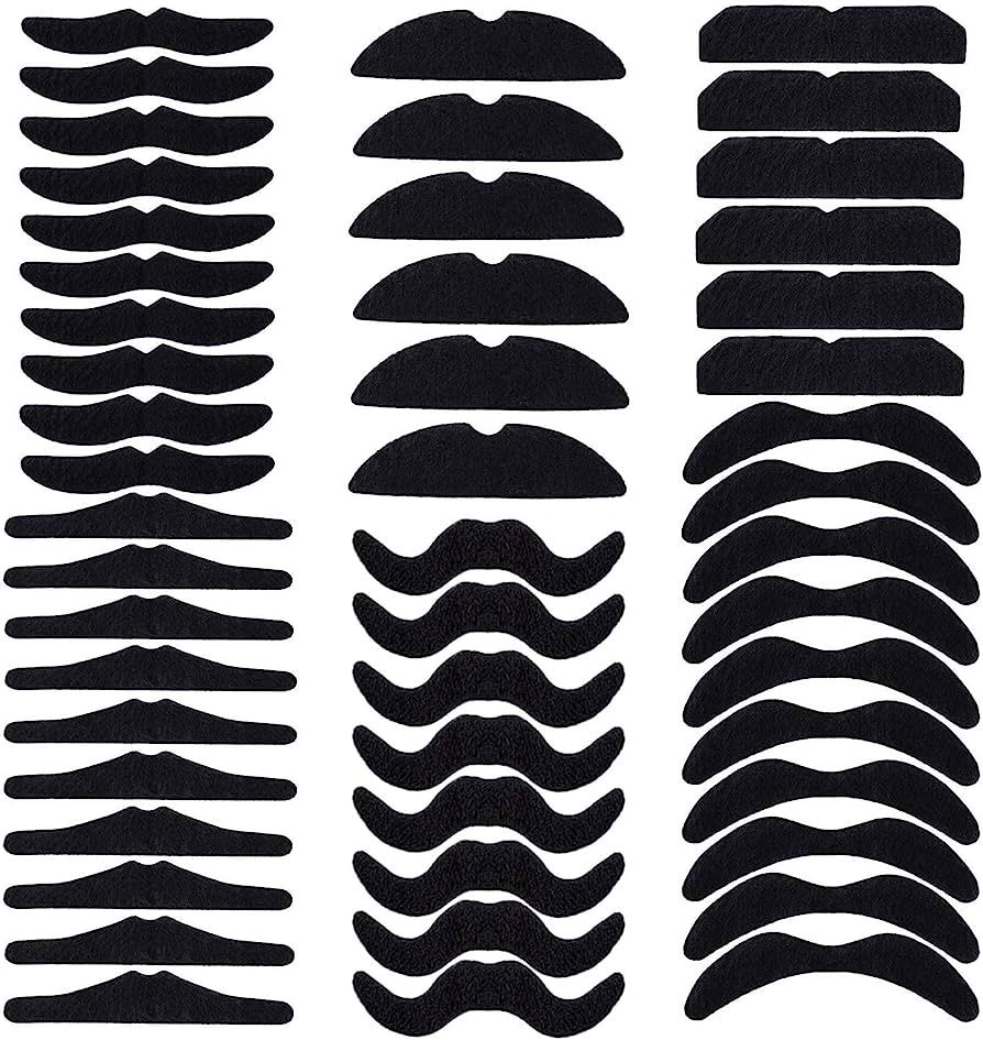 Whaline 60 Pieces Fake Mustache Self Adhesive Costume Novelty Mustaches Beard Realistic Stick for... | Amazon (US)