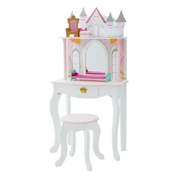 Teamson Kids Vanity Set Castle Table With Mirror & Stool White | Walmart (CA)