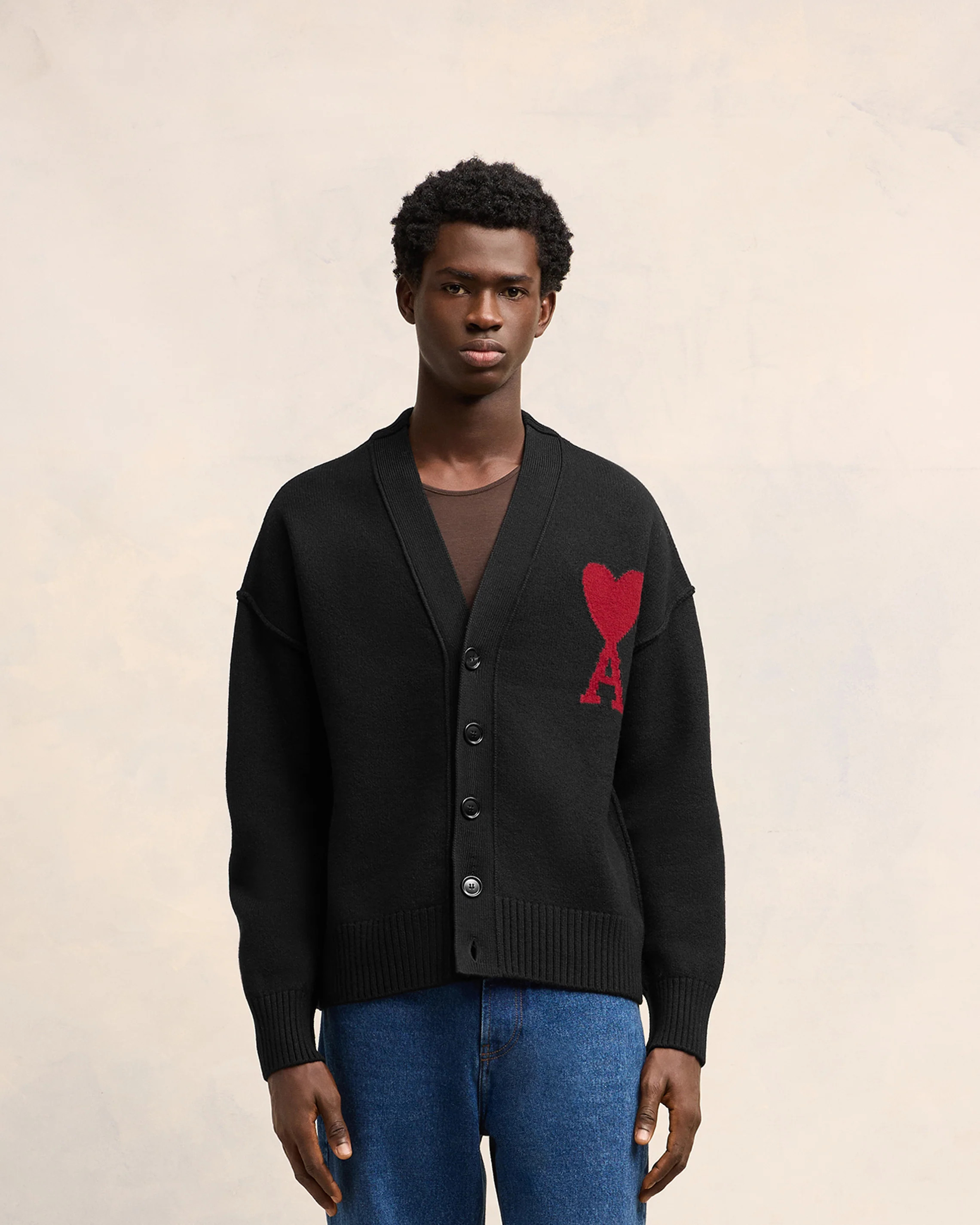 Black Merino Wool Jumper | Ami De Coeur | AMI PARIS US | AMI Paris FR