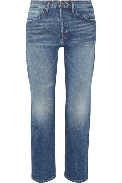 FRAME - Rigid Re-release Le Original High-rise Straight-leg Jeans - Mid denim | NET-A-PORTER (US)