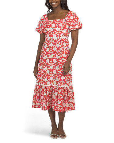 Puff Sleeve Floral Maxi Dress for Women | Rayon | Marshalls