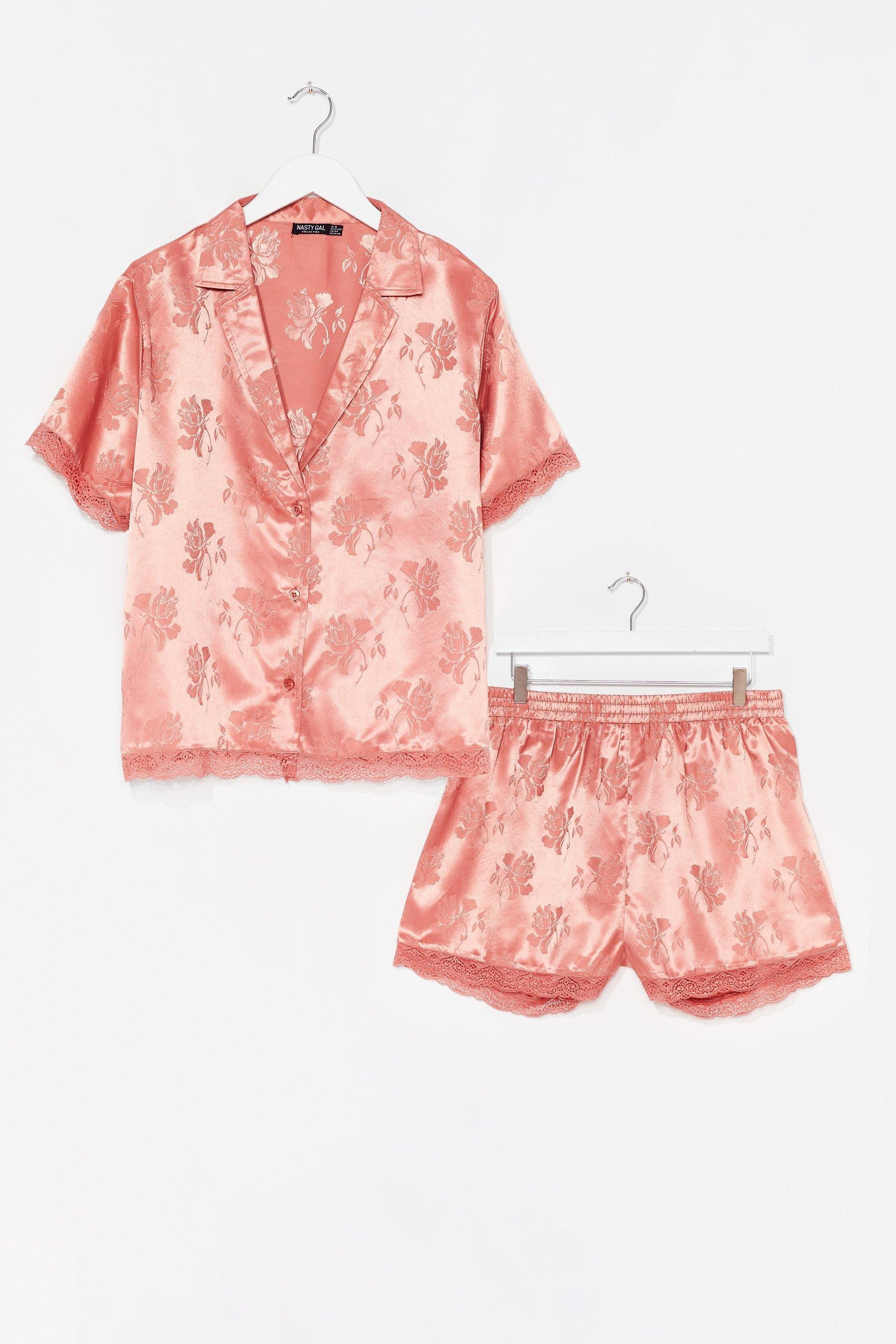 Lights Out Plus Jacquard Shirt and Short Pajama Set | NastyGal (US & CA)
