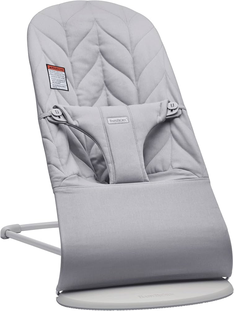 BabyBjörn Bouncer Bliss, Cotton, Petal Quilt, Light Gray | Amazon (US)