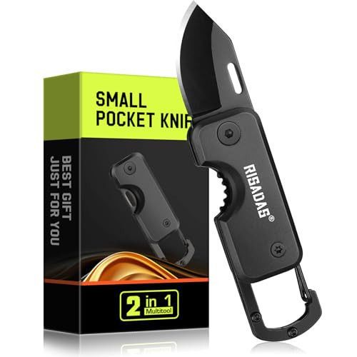 Small Pocket Knife Gift for Men, Stocking Stuffers for Men Dad - Keychain Box Cutter with 1.34inch Blade, Folding Knives EDC Gadgets for Outdoor, Bulk Christmas Birthday Gifts for Who Have Everything | Amazon (US)