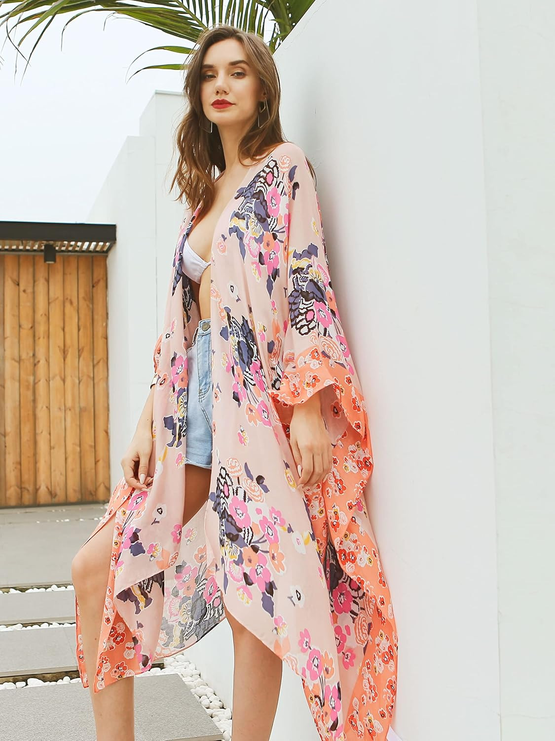 Breezy Lane Women's Kimono Cardigan Summer Swimsuit Coverups Beach Cover Up with Floral Print for... | Amazon (US)