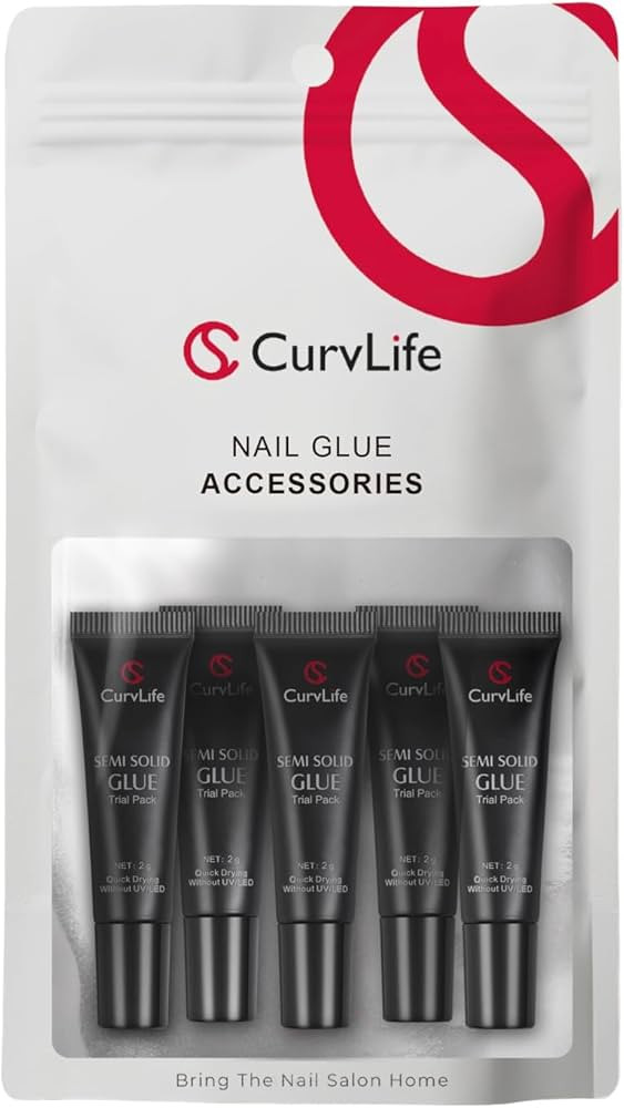 CurvLife Nail Tips Semi Solid Nail Glue 2g (5pcs) - Super Strong, Soft Glue Gel Quick Drying Adhe... | Amazon (US)