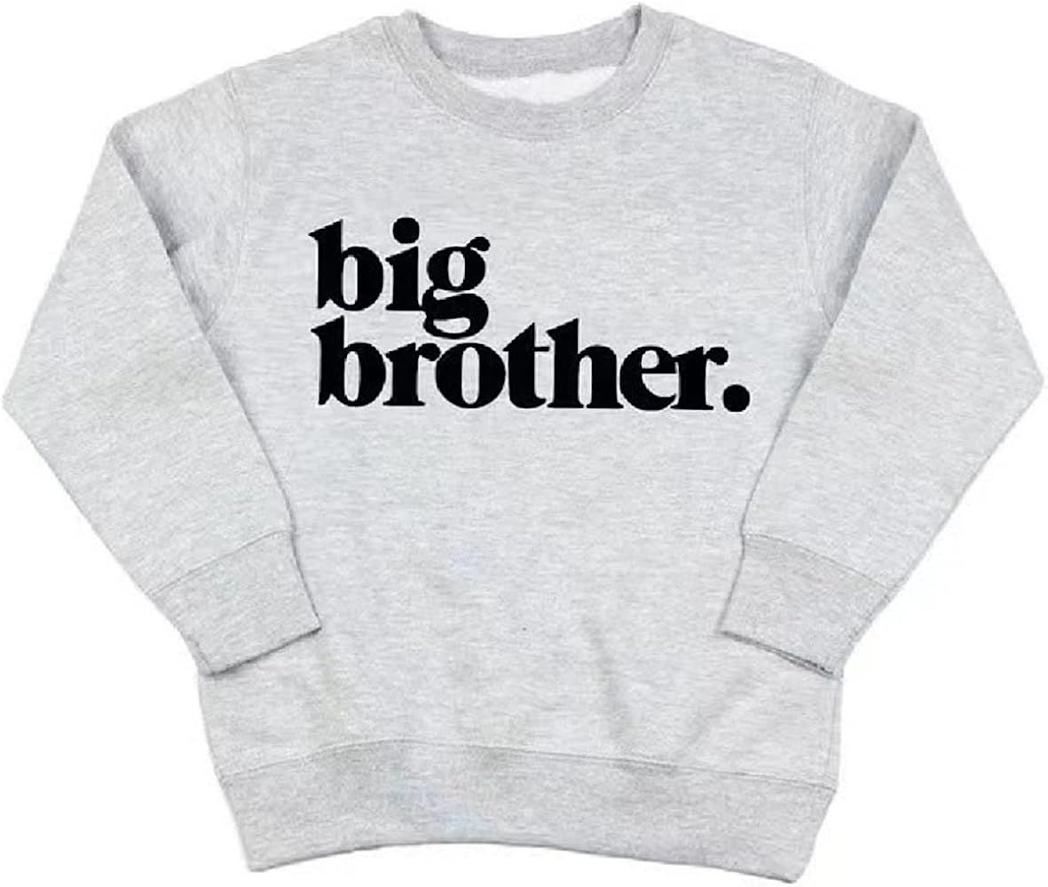 ZXIIYNU Big Bro Sweatshirt New Baby Announcement Shirts Boys Promoted to Big Brother Shirt | Amazon (US)