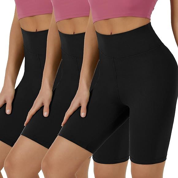 VALANDY Biker Shorts for Women High Waisted Workout Shorts for Women Yoga Pants 8" Soft Opaque | Amazon (CA)