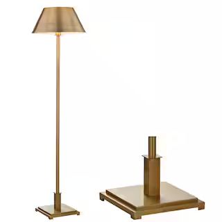 Roxy 60 in. Brushed Brass Metal Floor Lamp | The Home Depot