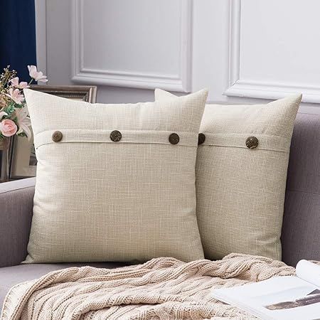 MIULEE Pack of 2 Decorative Throw Pillow Covers Soft Corduroy Solid Outdoor Pillow Cases Spring B... | Amazon (US)