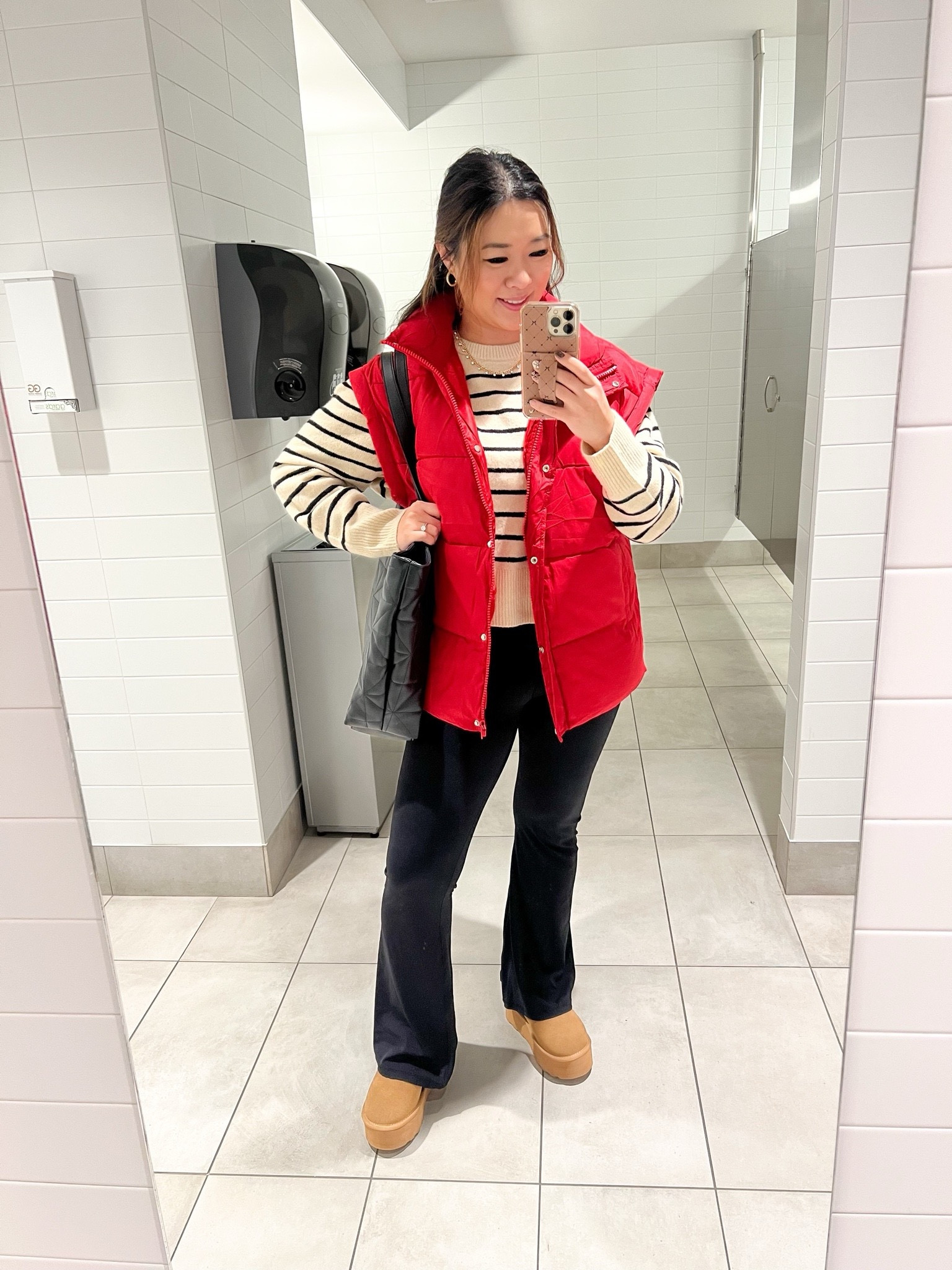 Target + Amazon Fall Winter Holiday Outfit Striped Sweater: Large Red Vest: Medium Leggings: Medium 30”

#LTKFindsUnder50 #LTKStyleTip #LTKSeasonal