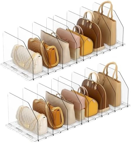Purse Organizer for Closet, Adjustable Clear Handbag Storage Holder, Acrylic Purse Organizer for ... | Amazon (US)