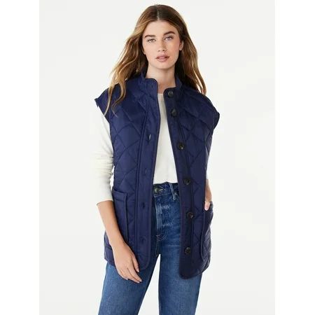 Free Assembly Women's Quilted Vest with Belt, Sizes XS-XXL | Walmart (US)