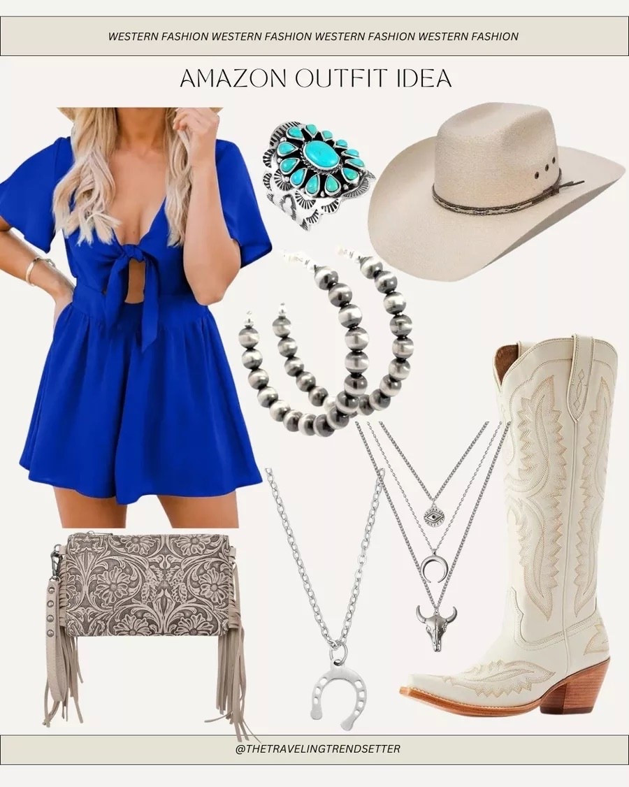 Amazon outfit - country concert outfit - romper - cowgirl boots - cowgirl hat 

#LTKFindsUnder50 #LTKFindsUnder100 #LTKStyleTip