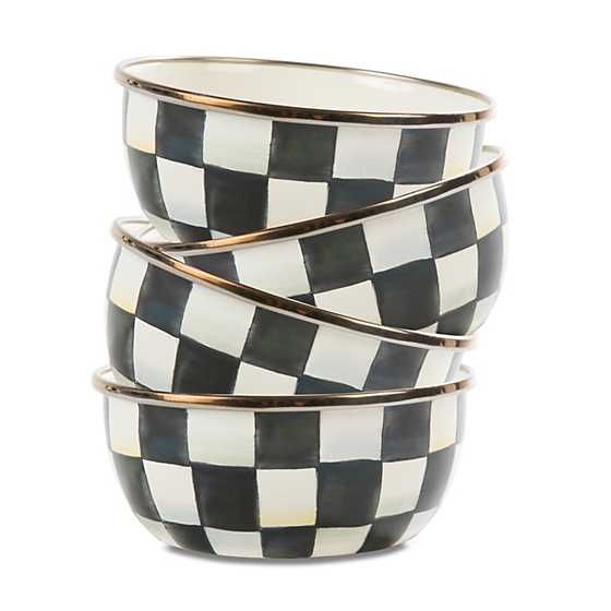 Courtly Check Enamel Pinch Bowls - Set of 4 | MacKenzie-Childs