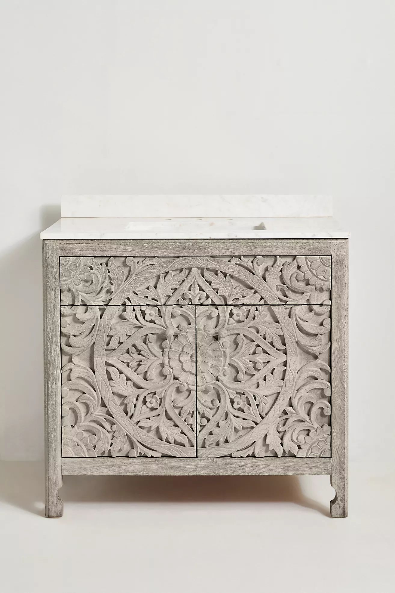 Handcarved Lombok Single Bathroom Vanity | Anthropologie (US)