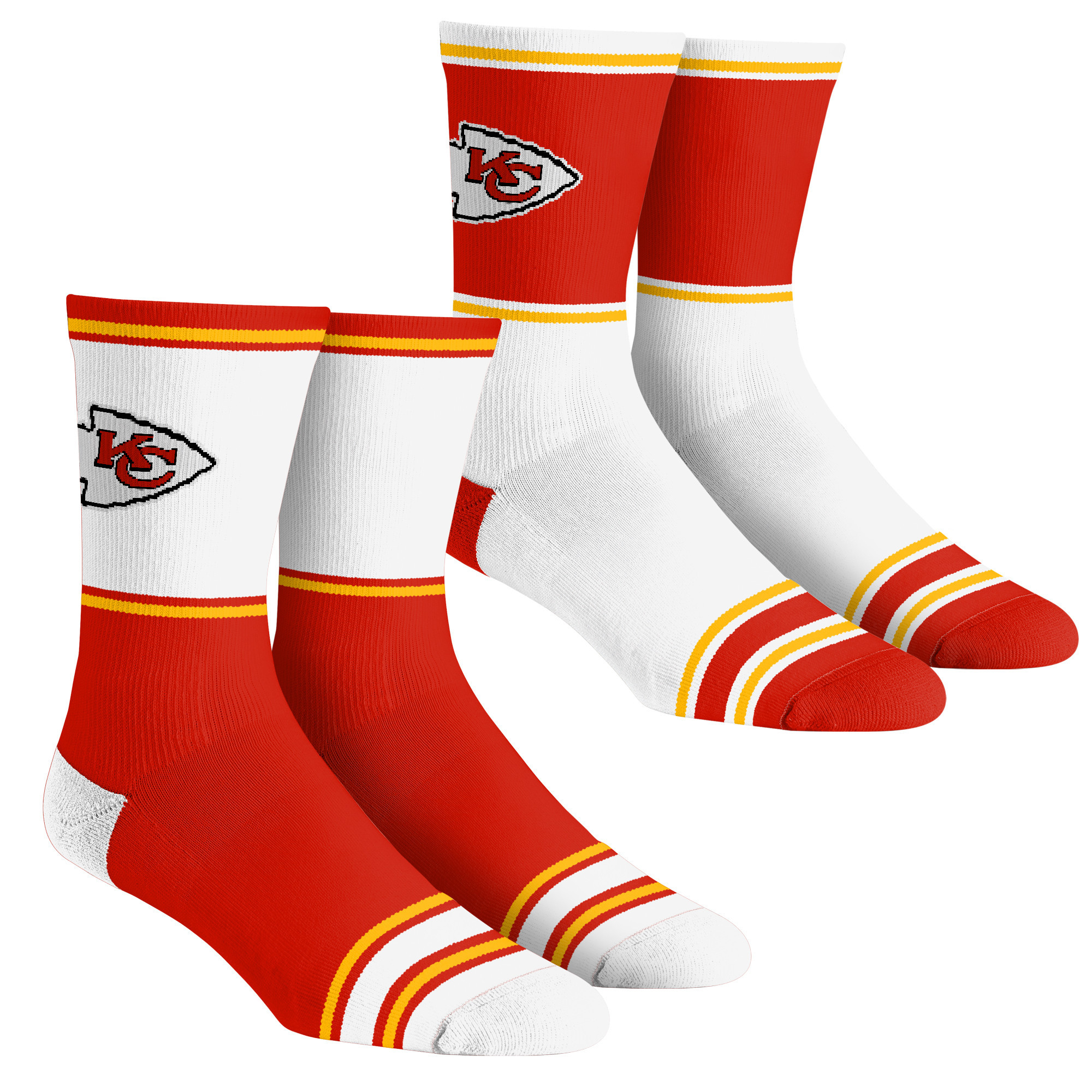Youth Rock Em Socks Kansas City Chiefs 2-Pack Color Block Crew Socks Set | Fanatics