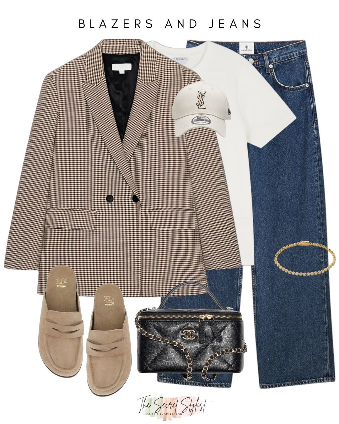 Zara check blazer
 jeans
Dune loafers mules
Chanel bag
Spring summer look outfit 


#LTKuk #LTKspring #LTKstyletip