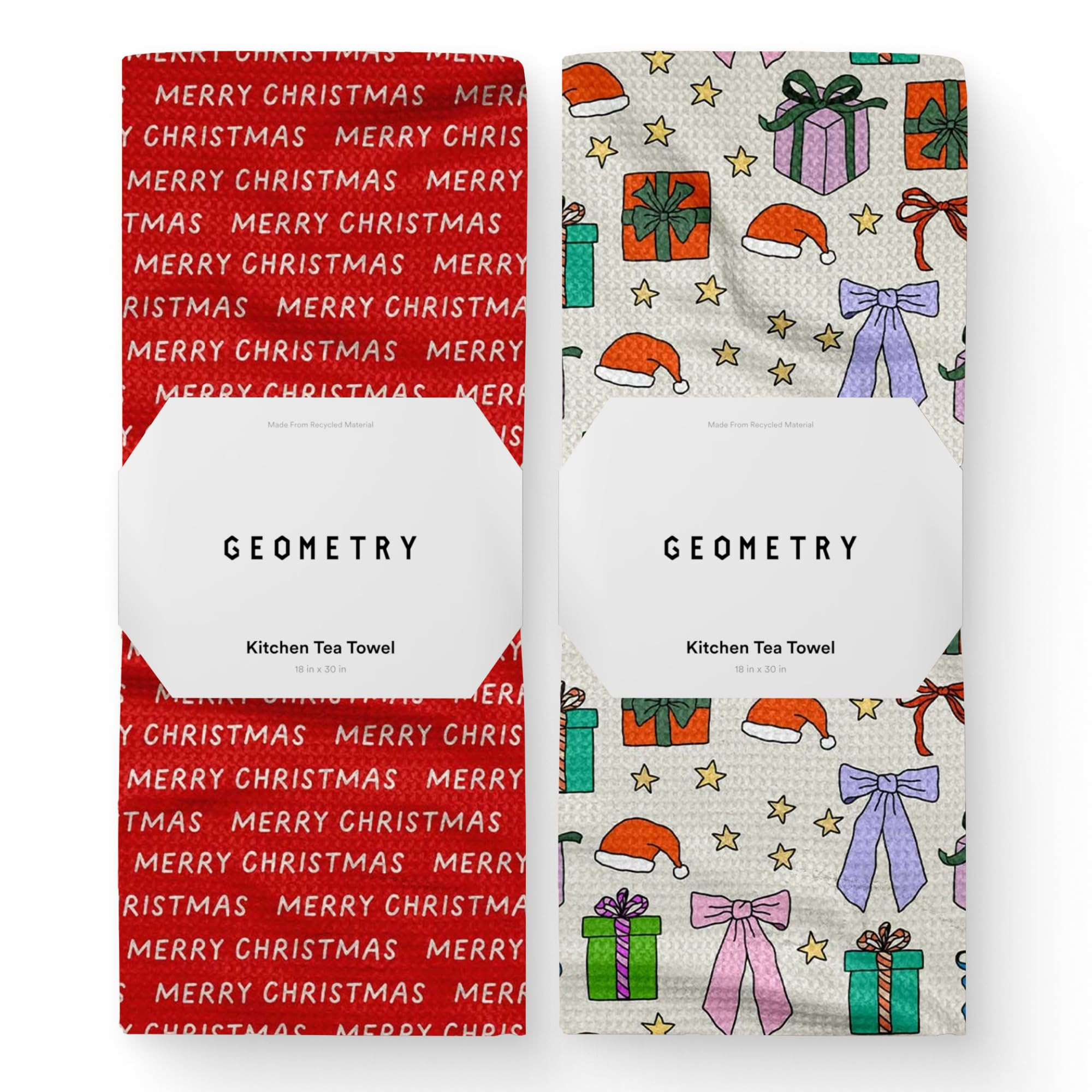 GEOMETRY Christmas Kitchen Towels - Quick Dry Microfiber Cloth Dish Towels for Kitchen Drying - P... | Amazon (US)