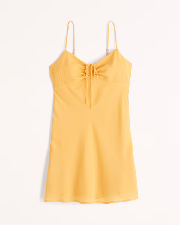 Women's Cinch Front Slip Mini Dress | Women's New Arrivals | Abercrombie.com | Abercrombie & Fitch (US)