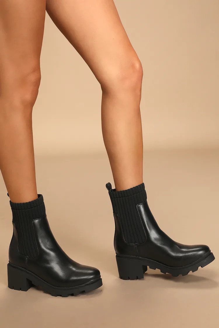 Ellery Black Slip-On Mid-Calf Boots | Lulus (US)