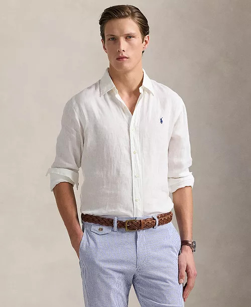Men's Classic-Fit Linen Shirt | Macy's