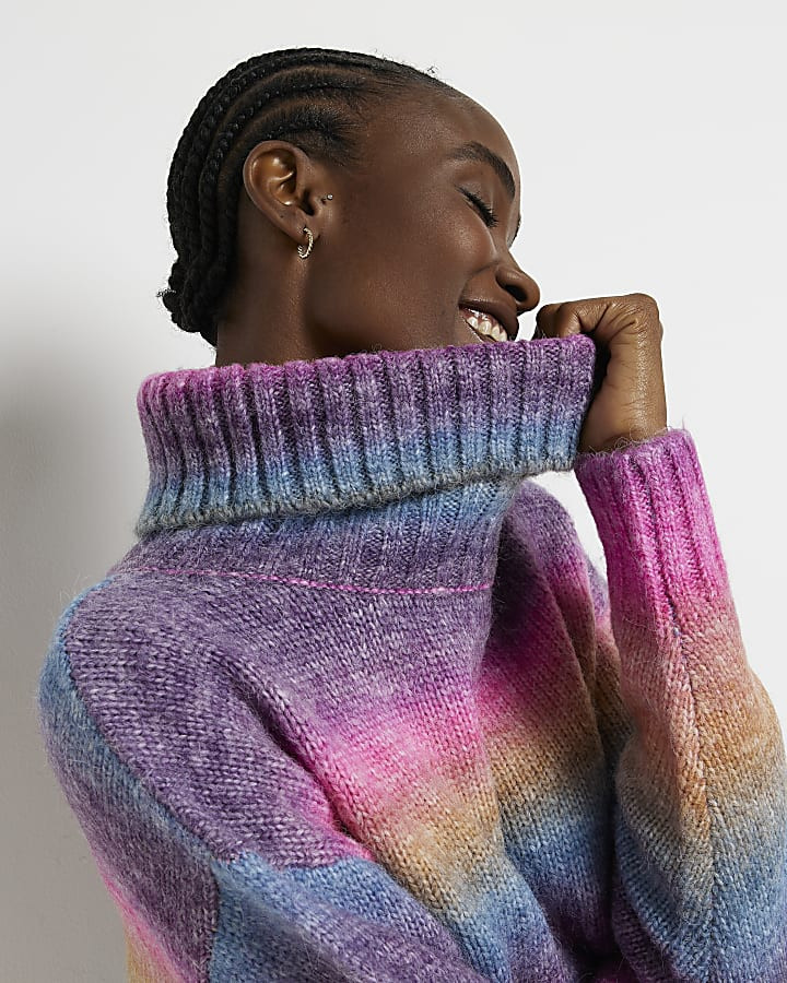 Pink stripe knit mini jumper dress | River Island (UK & IE)