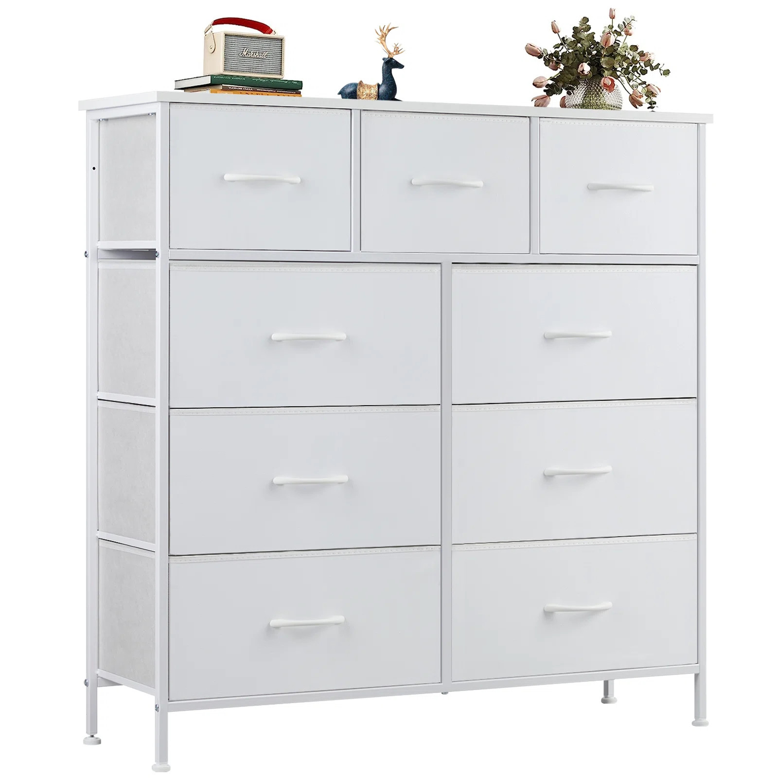 39.37'' W 9-Drawer Fabric Dresser with Wood Top, Storage Chest | Wayfair North America