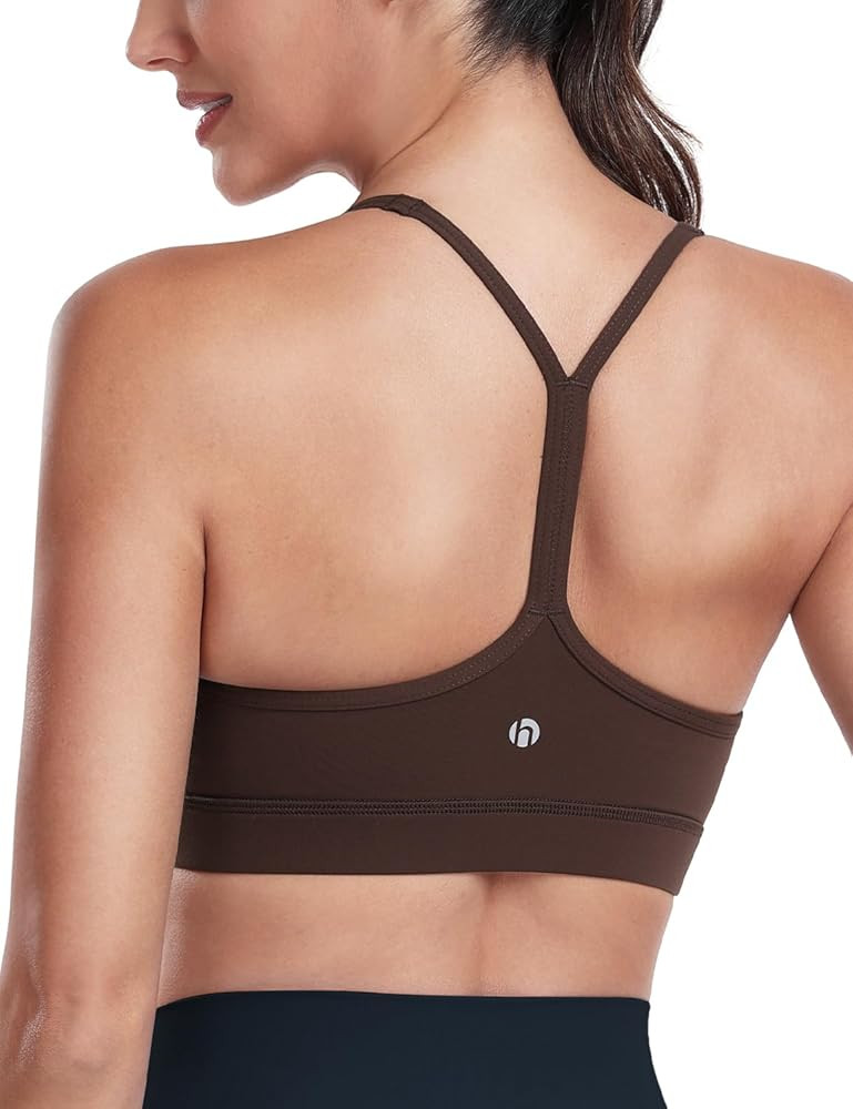 HeyNuts to Freest Y Back Sports Bras for Women Spaghetti Thin Strap Workout Bras Wirefree Padded ... | Amazon (US)