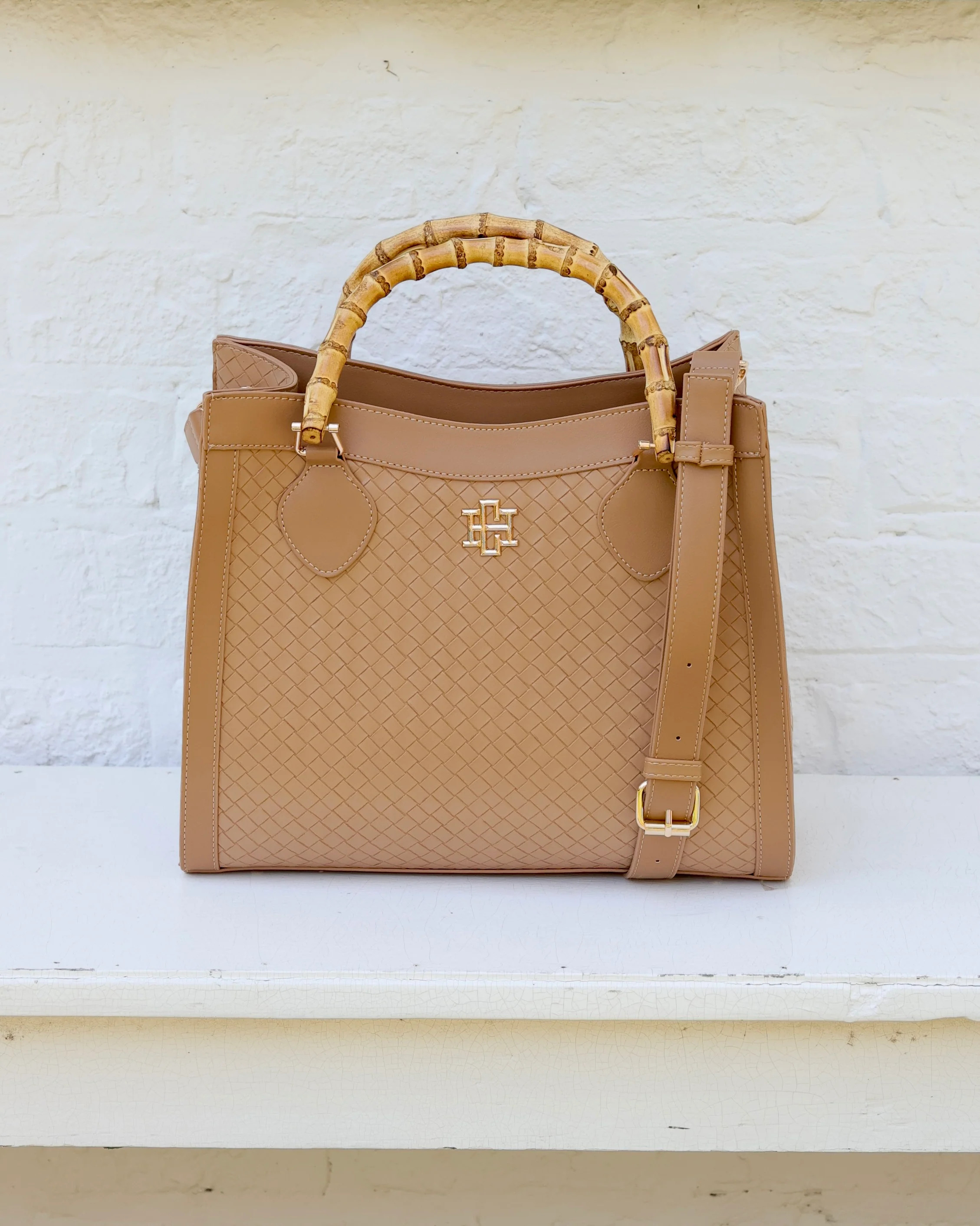 Palmer Tote Woven Tan | Caroline Hill