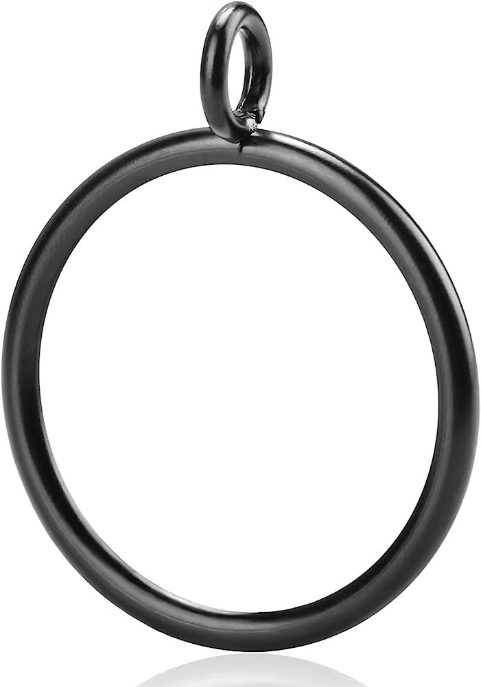 30 PCS 1.5-Inch Black Curtain Rings for Curtain Rod, This Black Eyelet Drapery Rings Can Fit Up t... | Amazon (US)