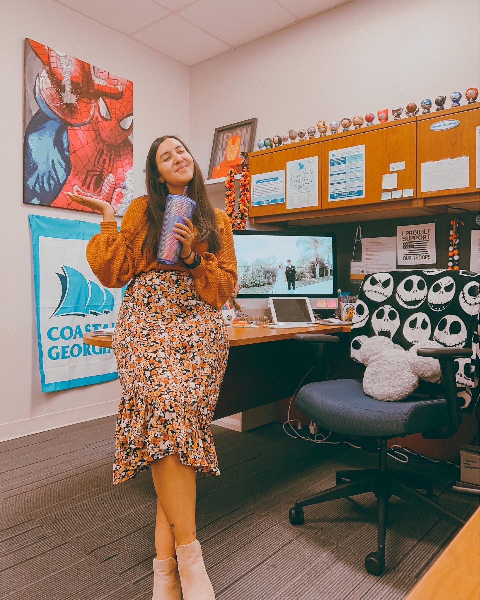 One of my favorite work outfits to date! Shoes: Nude Suede, size 5 tts. Skirt: Orange, size Small tts. Top: Brown, size Small runs big. 

#LTKfit #LTKstyletip #LTKworkwear