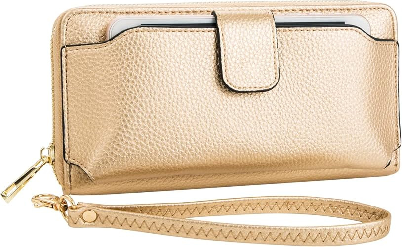 Women Wristlet Wallet with Cell Phone Holder Zip Around Handbag … | Amazon (US)
