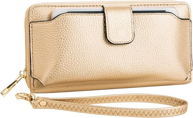 Women Wristlet Wallet with Cell Phone Holder Zip Around Handbag … | Amazon (US)