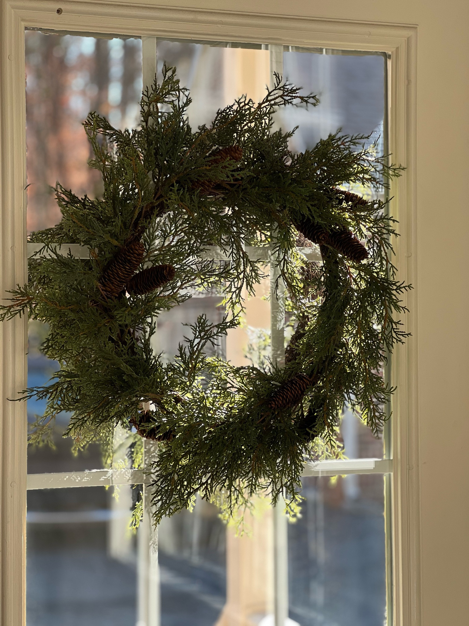 Inside and outside door wreath hanger! These magnetic door hangers work great to magnetize on opposite sides of glass or on metal doors! 

#LTKHome #LTKFindsUnder50 #LTKSaleAlert