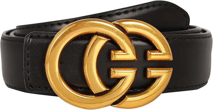 Aurolran Women's Fashion Classic Metal Buckle Leather Belt with Jeans Dress | Amazon (US)